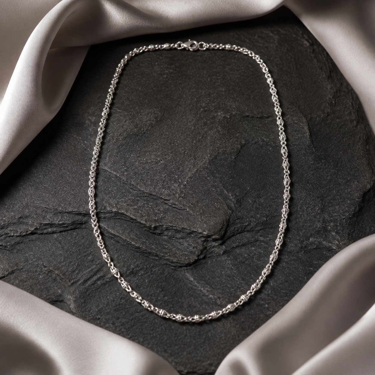 Fine handcrafted silver neck chain